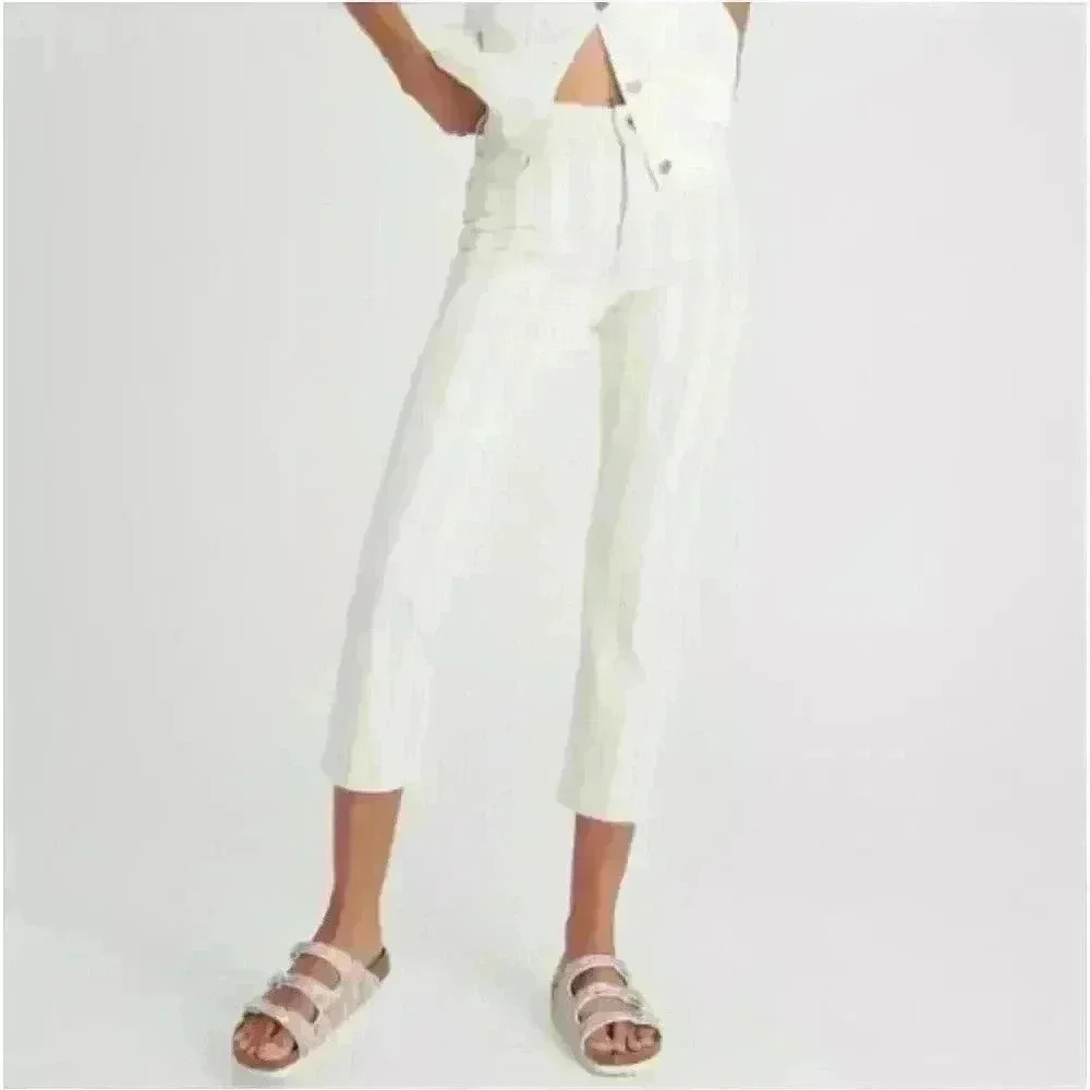 Anthro Pilcro And The Letterpress Striped High Rise Slim Cropped Pants Size 16W